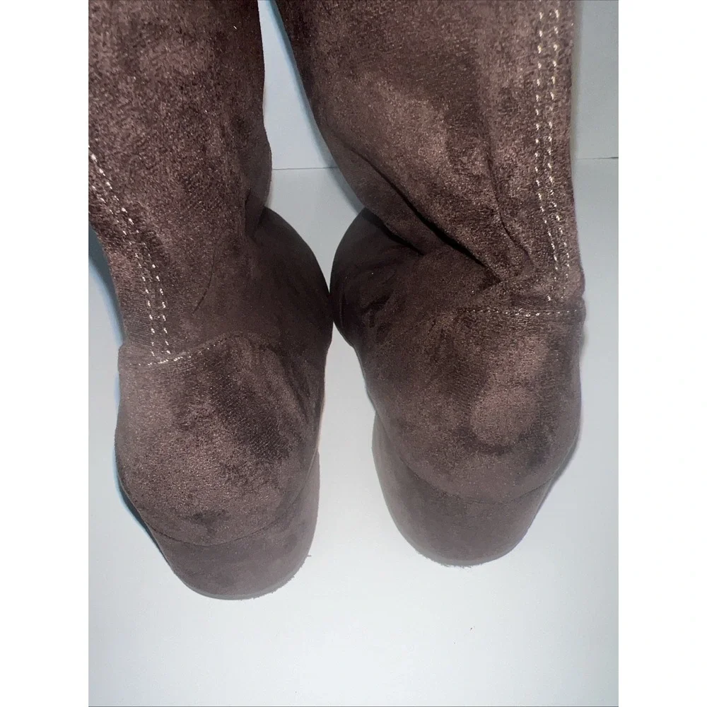 Silent D Anthropologie Goldie Bootie Micro Suede Zip Size EU 38 | US 7-7.5 Brown